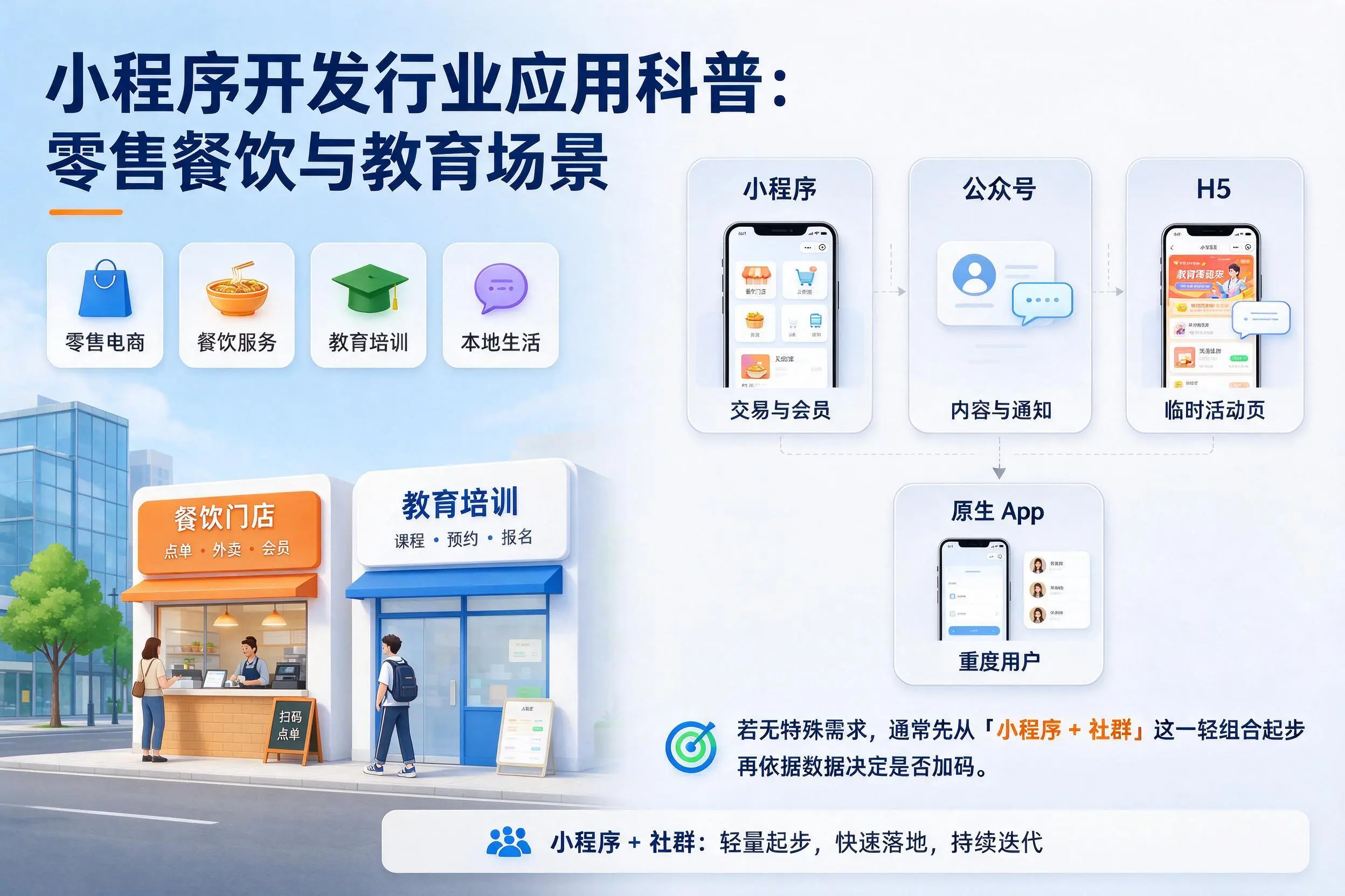 新乡小程序开发行业应用科普：零售餐饮与教育场景