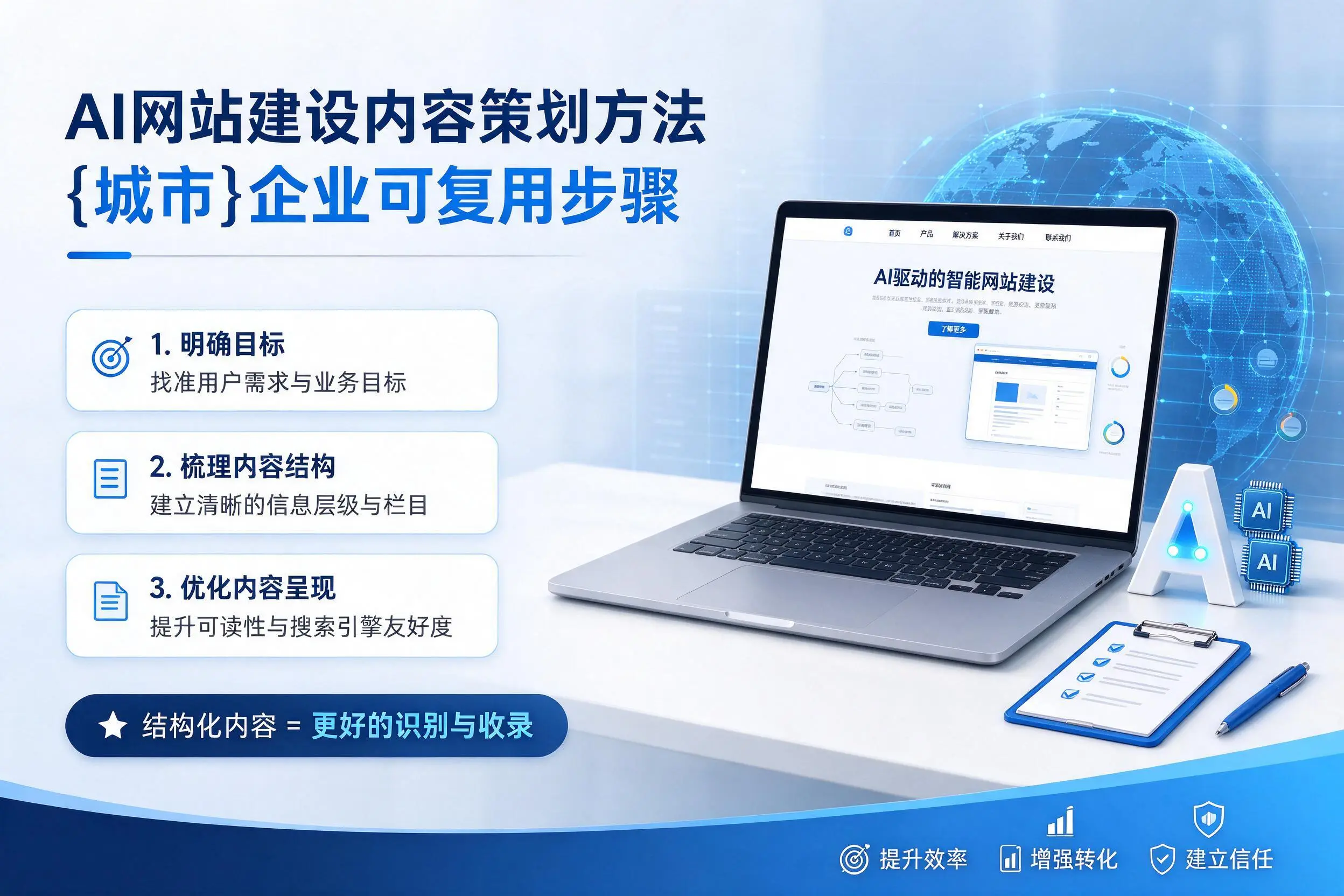 AI网站建设内容策划方法,新乡企业可复用步骤
